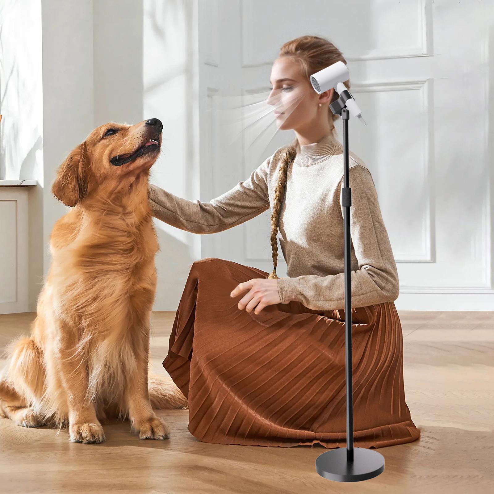 Hair Care Salon - Stilvoller Haartrocknerhalter, verstellbarer Metallständer, um 360°