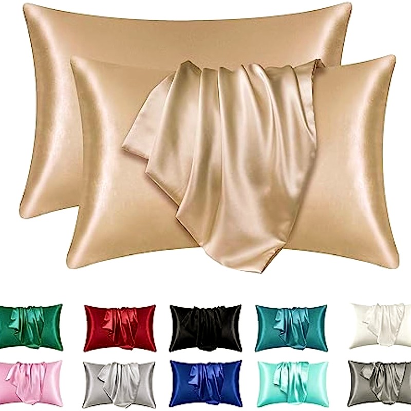 Satin Pillowcase Silk - 2 Stück Satin-Seidenkissenbezüge für Haar und