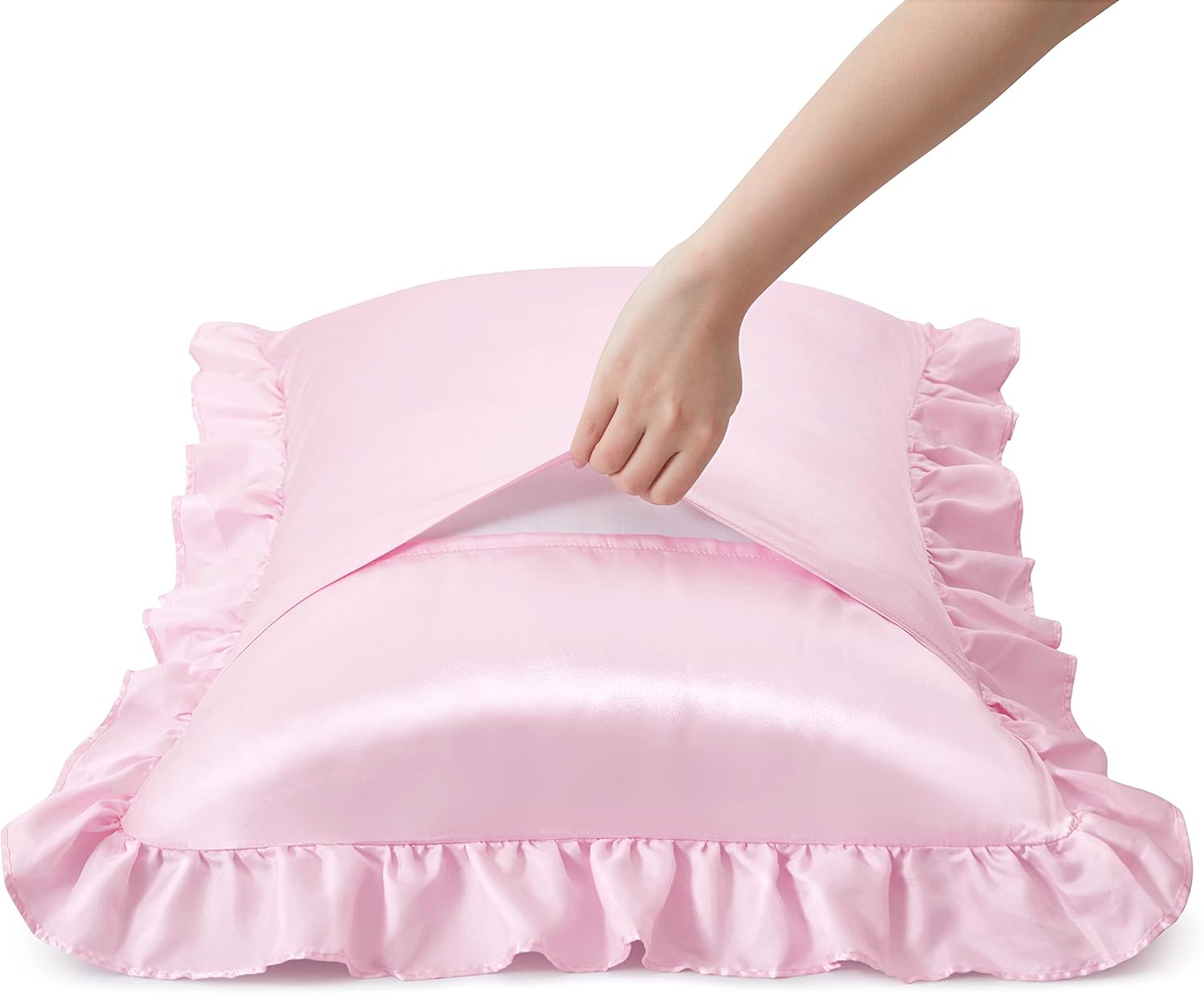 2 Stück Satin-Rüschenkissenbez – Satin Pillowcase Silk Bewertung und Preis